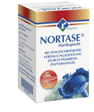 NORTASE® wird eingesetzt zum Ersatz von Verdauungsenzymen bei Maldigestion (Verdauungsschwäche) infolge einer gestörten Funktion der Bauchspeicheldrüse.