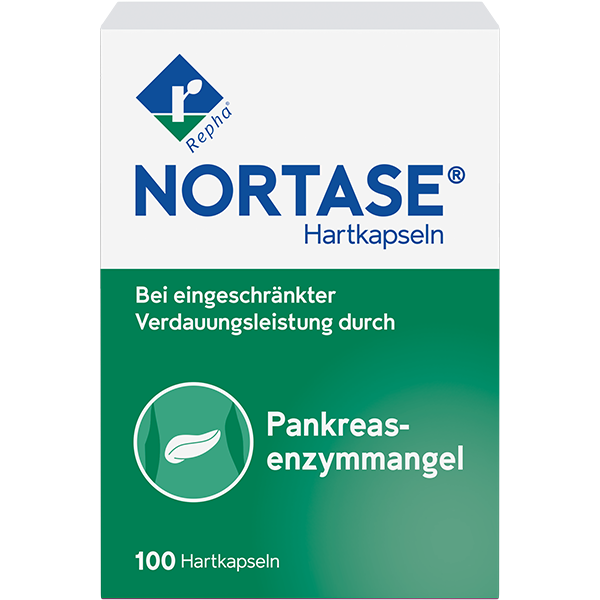 NORTASE® wird eingesetzt zum Ersatz von Verdauungsenzymen bei Maldigestion (Verdauungsschwäche) infolge einer gestörten Funktion der Bauchspeicheldrüse.