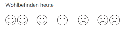 Wohlbefinden Emojis zum Ankreuzen des Wohlbefindens © repha